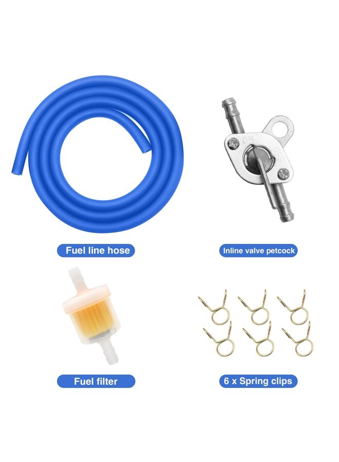 LAMAY 2pcs 38mm Motorcycle Air Filter with Fuel Valve Switch Fuel Filter and Fuel Hose Replacement for Moped Dirt Pit Bike ATV Scooter Motorcycle (BLUE) - Image 4
